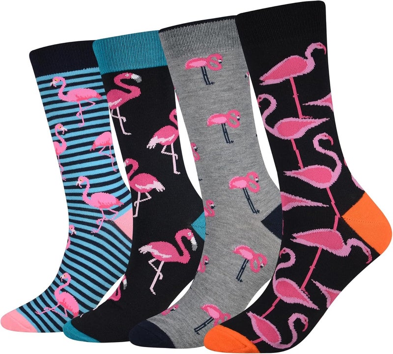 Cansok Men's 2/4 Packs Fun Crazy Novelty Dress Crew Socks - Image 1